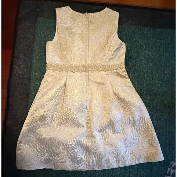 Lilly Pulitzer Girls Gold Dress Size 8 holiday - Picture 4 of 5